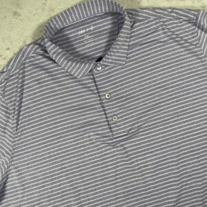 Johnnie-O  Prep Performance Polo Mens 3XL Purple Haze Striped Short Sleeve